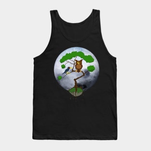 An Owl A Crow And The Moon Tank Top